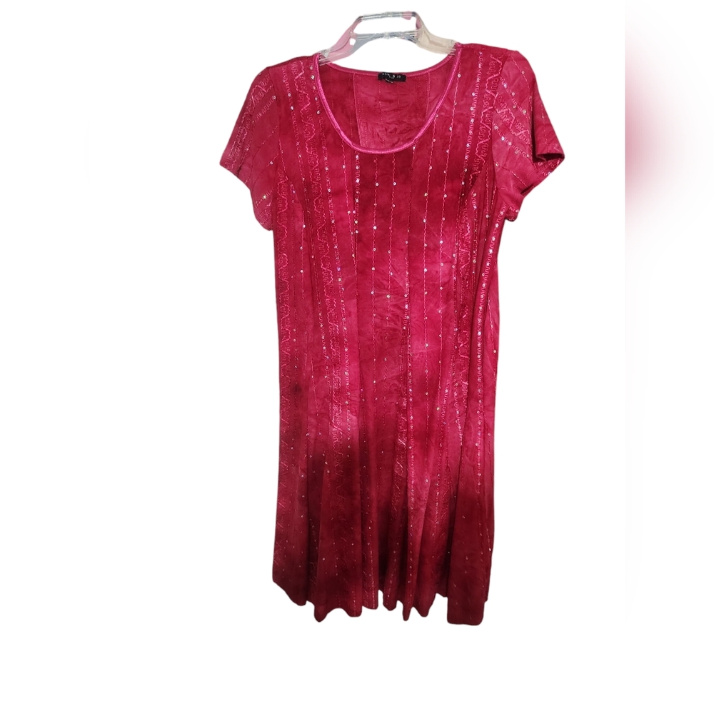 Sami & Jo Red Plus Size Sequence Dress